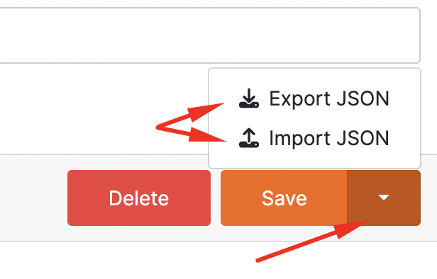 Export/Import button