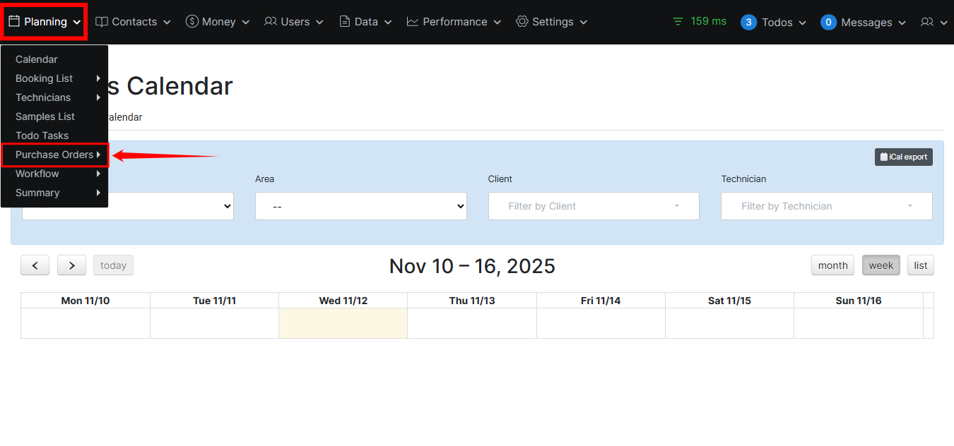 Purchase Order Navigation