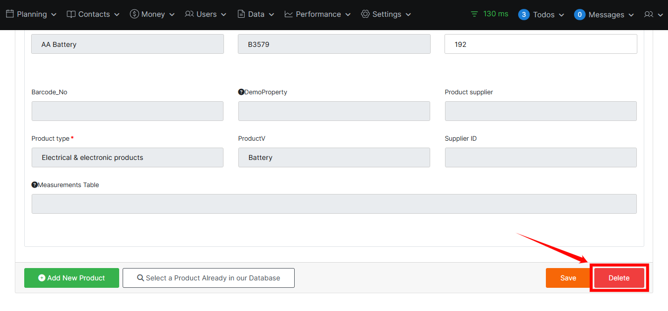 Delete Purchase Order