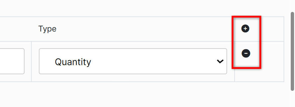 Table Property Row Controls
